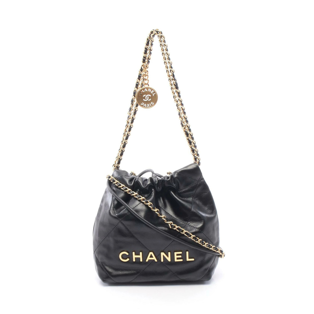 Chanel Shoulder Bag Leather Black
